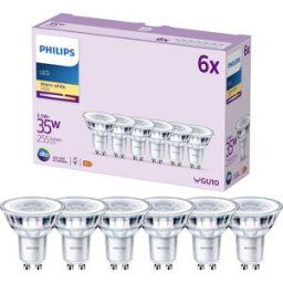 Philips LED 9290012178 LED CEE F (A - G) GU10 réflecteur 3.5 W = 35 W blanc chaud (Ø x L) 50 mm x 54 mm 6 pc(s)