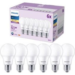 Philips LED 9290023062 LED CEE F (A - G) E27 forme de poire 8 W = 60 W blanc chaud (Ø x L) 60 mm x 108 mm 6 pc(s)