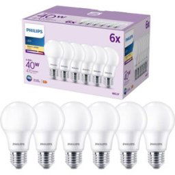 Philips LED 9290035402 LED CEE F (A - G) E27 forme de poire 4.9 W = 40 W blanc chaud (Ø x L) 60 mm x 107 mm 6 pc(s)