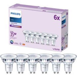 Philips LED 9290012180 LED CEE F (A - G) GU10 réflecteur 3.5 W = 35 W blanc neutre (Ø x L) 50 mm x 54 mm 6 pc(s)