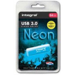 Integral infd64gbneonb3.0 lecteur usb flash 64 go usb type-a 3.2 gen 1 (3.1 gen 1) bleu