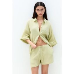 Pull&Bear Bermuda Texturé Pistache L female