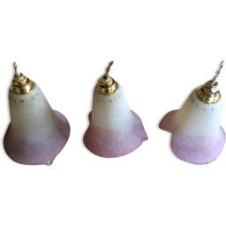 Trio de suspensions vintage rouge 14x0x19