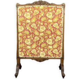 Écran de cheminée en bois et tapisserie, XIXème siècle multicolore 70x33x108
