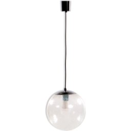 Lampe suspendue globe en verre par Doria Leuchten, 1970s transparent 25x25x100