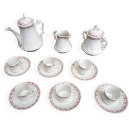 ART Service à café en porcelaine de limoges pour maison baritel lyon vers 1900 blanc 0x0x0