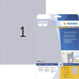 Herma 4224 Etiquette plaques signalétiques 210 x 297 mm film de polyester argent 25 pc(s) fixation permanente imprimante laser, photocopieuse, inscription à