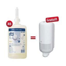 PackWO Pack Savon - Lot de 6 recharges savon liquide Tork Premium + 1 distributeur