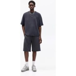 Pull&Bear Bermuda Jogger Baggy Gris anthracite L male