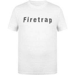 Firetrap Large Logo T-Shirt Mens Blanc M Male