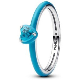 Pandora Bague Pierre C?ur Turquoise 52 female