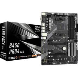ASRock B450 PRO4 R2.0 (AM4) Carte mère Socket (PC) AMD AM4 Facteur de forme (détails) ATX Chipset de la carte mère AMD® B450