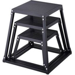 VEVOR Boîte de Pliométrie 3PCs 305/458/609 mm de Haut Plateforme Pliométrique Charge 227 kg Boîte à Saut Musculation Fitness Crossfit pour Entraînement Pliométrique Pompes Squats Gym Domicile Noir