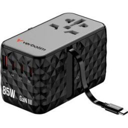 Verbatim Charge n Travel GaN III Adaptateur de voyage 85 W 1x USB-A, 3x USB-C® Power Delivery, USB PD 3.1, QC 3.0, QC 4+, PPS, Fast Charge, SuperCharge,