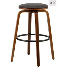 3S. x Home Le lot de tabouret de bar MORENO design industriel élégant assise garnie de mousse ultra-dense unisex
