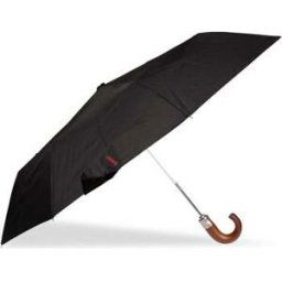 Parapluies Isotoner Parapluie Crook bois X-TRA SOLIDE Noir DELUXE Noir