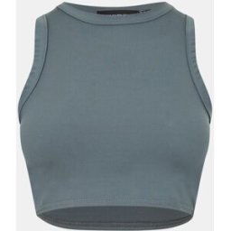Missy Empire Premium Sculpt Racer Crop Top Womens Gris 14 (L) Female
