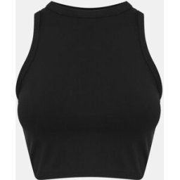 Missy Empire Premium Sculpt Racer Crop Top Womens Noir 14 (L) Female