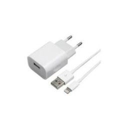 Chargeur secteur APM, 1 USB-A, 2.1 A, blanc + (câble MFI, USB-A / Lightning) 600272