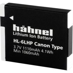 Hähnel Fototechnik HL-6LHP Batterie pour appareil photo Remplace laccu dorigine NB-6L, NB-6LH 3.7 V 1110 mAh