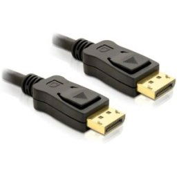 Câble de raccordement Delock DisplayPort Fiche mâle DisplayPort 5 m noir 82425 4K UHD, torsadé, contacts dorés, blindage triple Câble DisplayPort