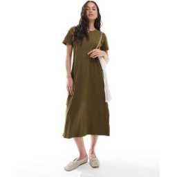 Superdry - Robe t-shirt mi-longue - Kaki-Vert Vert 40 female
