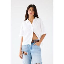 Pull&Bear Chemise Manches Courtes Rustique Blanc M female