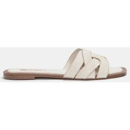 Pull&Bear Sandales Plates Tissu Écru 41 female