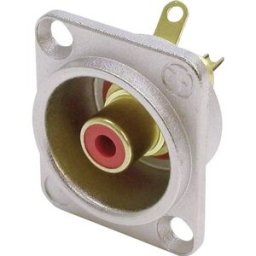 Cinch/RCA embase femelle, contacts droits Neutrik NF2D2 Nombre de pôles: 2 argent, rouge 1 pc(s)