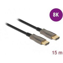 Câble de raccordement Delock HDMI Fiche mâle HDMI-A 15 m noir 84037 8K UHD, contacts dorés Câble HDMI