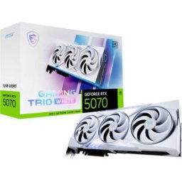 MSI Carte graphique Nvidia GeForce RTX 5070 GeForce RTX 5070 12G GAMING TRIO OC WHITE 12 GB GDDR7 RAM PCIe x16 HDMI® 2.1, DisplayPort 2.1