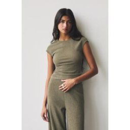 Pull&Bear Top Froissé Kaki XL female