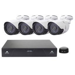 Kit NVR Caméra IP 4CH H.264 720P HD Bullet, Vision Nocturne 30m IR, Entrée Vidéo / Audio Support