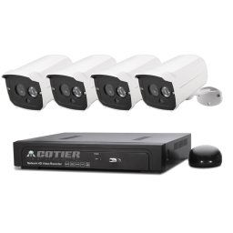Kit NVR de caméra IP méga pixels COTIER N4B7MPoe 4Ch 720P P2P ONVIF, support de vision nocturne / détection de mouvement, distance IR: 20m