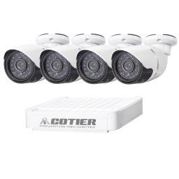 Kit caméra NVR pour caméra IP méga pixel COTIER N4B-Mini / L 4 Ch 720P, support de vision nocturne / détection de mouvement, distance IR: 20 m