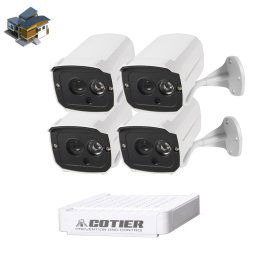 Kit caméra NVR pour caméra IP méga pixel COTIER N4B7-Mini / L 4 Ch 720P, vision nocturne / détection de mouvement, distance IR: 20 m