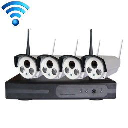 4CH HD 720P 1.0 Mega Pixel 2.4GHz WiFi IP Camera Camera + Kit NVR