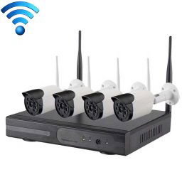 4CH HD 720P 1.0 Mega Pixel 2.4GHz WiFi IP Camera Camera + Kit NVR