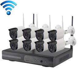8CH HD 720P 1.0 Mega Pixel 2.4 GHz WiFi IP Camera Kit + Kit NVR