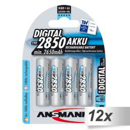 12x4 Ansmann NiMH piles 2850 Mignon AA 2650 mAh DIGITAL