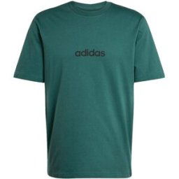 Adidas Essentials Linear Single Jersey T-Shirt Adults Vert/Noir L Male