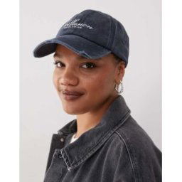 COLLUSION - Casquette Ã logo effet vieilli - Bleu Bleu One Size female