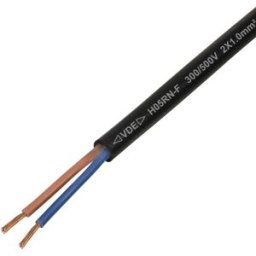TRU COMPONENTS TC-13389168 Câble à gaine caoutchouc H05RN-F 2 x 1 mm² noir 50 m