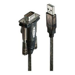 Lindy 42855 câble série gris, transparent 1,5 m usb type-a db-9