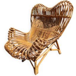 Franco Albini (1905-1977) Fauteuil chauffeuse modèle Gala - 1951 bois 97x90x110