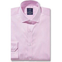 Pierre Clarence Chemise sans repassage droite rayée col semi-italien 37-38 (S)