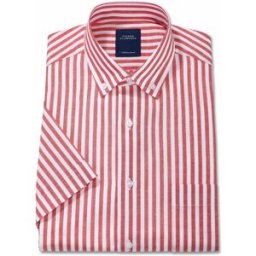 Pierre Clarence Chemisette droite coton et polyester rayée col boutonné 41-42