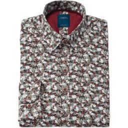 Pierre Clarence Chemise droite popeline imprimée col boutonnage caché 37-38 (S)
