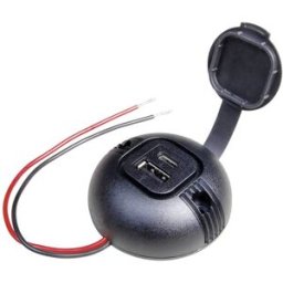 ProCar Alimentation ronde USB-C/A double prise avec couvercle Charge de courant max=5 A 12 V, 24 V
