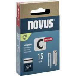 Novus Tools 042-0801 Agrafes à dos étroit Type 4 1000 pc(s) Dimensions (L x l) 15 mm x 6.1 mm